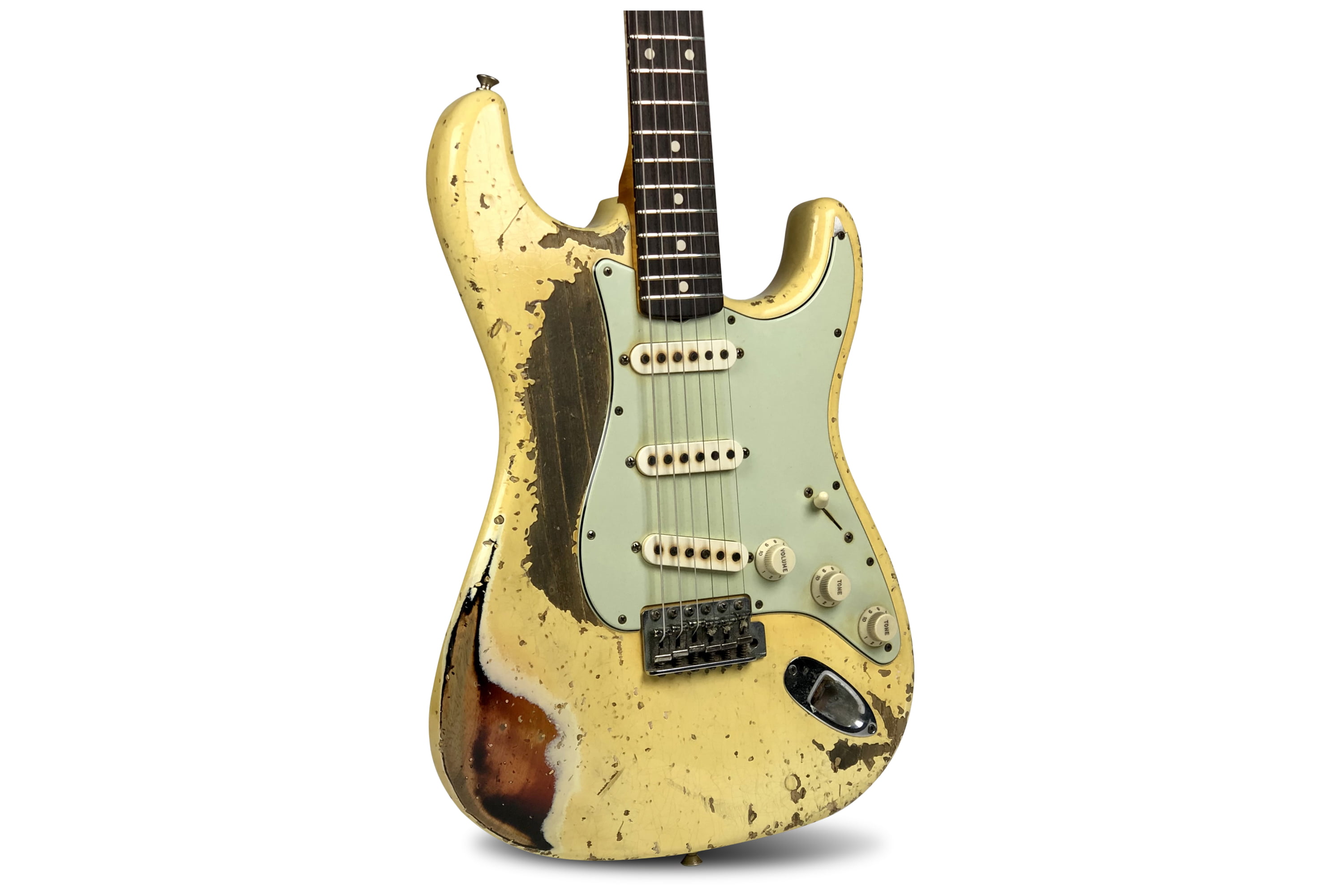 feedback Mistake heroin Fender Custom Shop - Masterbuilt John Cruz 62' Strat Ultra Relic / Vintage  White Over Sunburst | Guitar Hunter