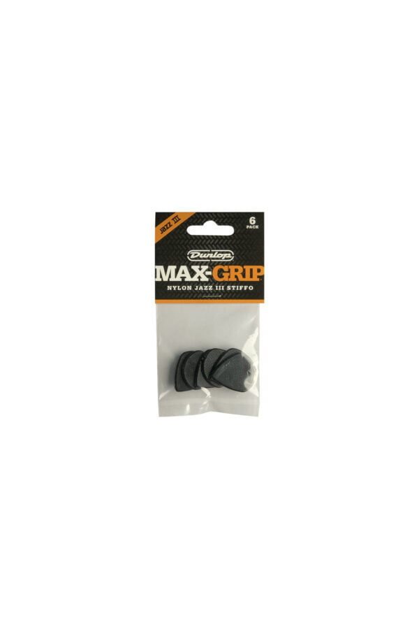 Dunlop Max-Grip Jazz Iii Stiffo Picks (6 Pcs) 471P3S 1 Max-Grip Jazz Iii