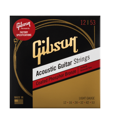 Gibson Acoustic Guitar Strings Coated Phosphor Bronze 12-53 1 Acoustic Guitar Strings