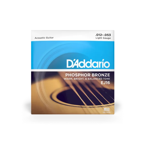 Daddario Ej16 Light Phosphor Bronze Strings 012-053 1 Daddario Ej16
