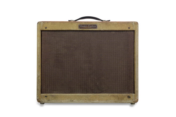 1958 Fender Deluxe Amp Tweed 5E3 - smalt panel 1 1958 Fender Deluxe Amp
