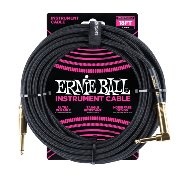 Ernie Ball instrumentkabel lige/vinklet 5,5 m 1 instrumentkabel