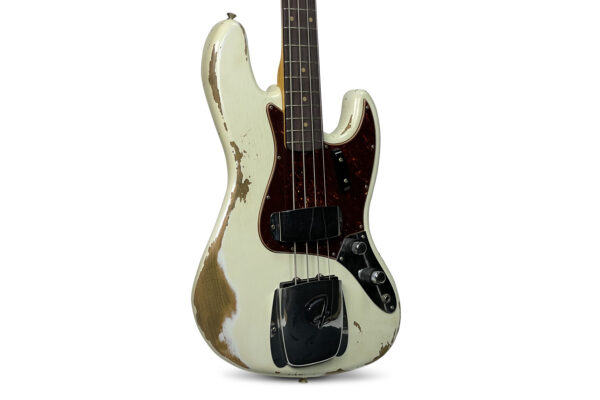Fender Custom Shop 61 Jazz Bass Heavy Relic Aged Olympic White 1 Fender Custom Shop