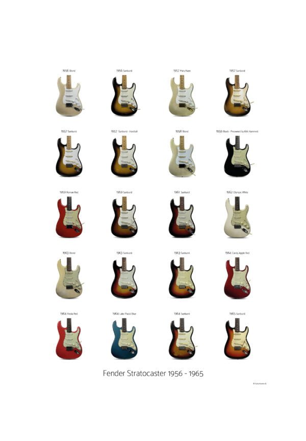 Guitar Poster - Fender Stratocaster 1956 - 1965 1 Guitar Poster