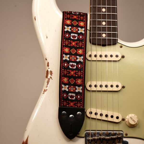 Tom'S Vintage Straps - Red 'Woodstock' Guitar/Bass Hippie Strap 1 Tom'S Vintage Straps