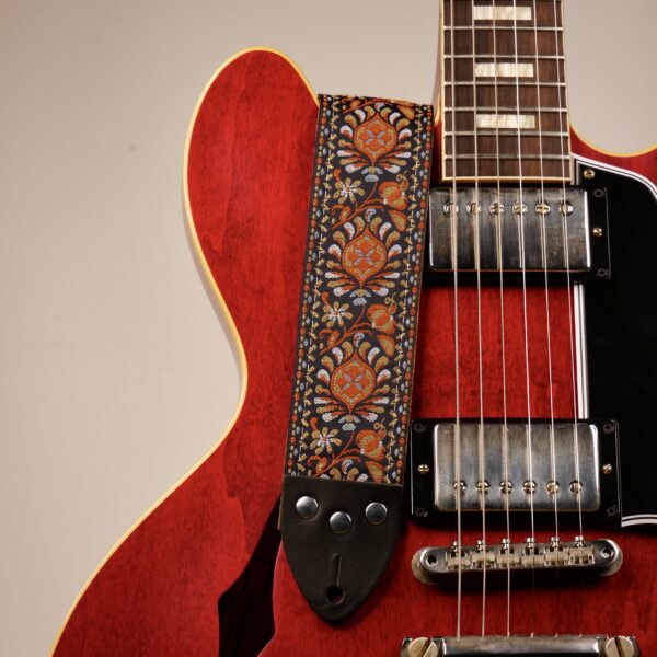 Tom'S Vintage Straps - Red 'Peacock' Guitar/Bass Hippie Strap 1 Tom'S Vintage Straps