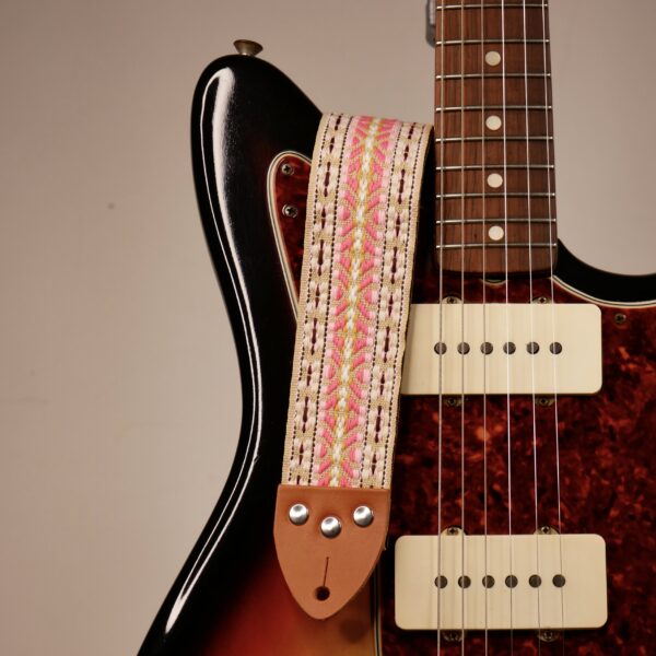Tom'S Vintage Straps - Pastel Pink 'Maco' Guitar/Bass Hippie Strap 1 Tom'S Vintage Straps