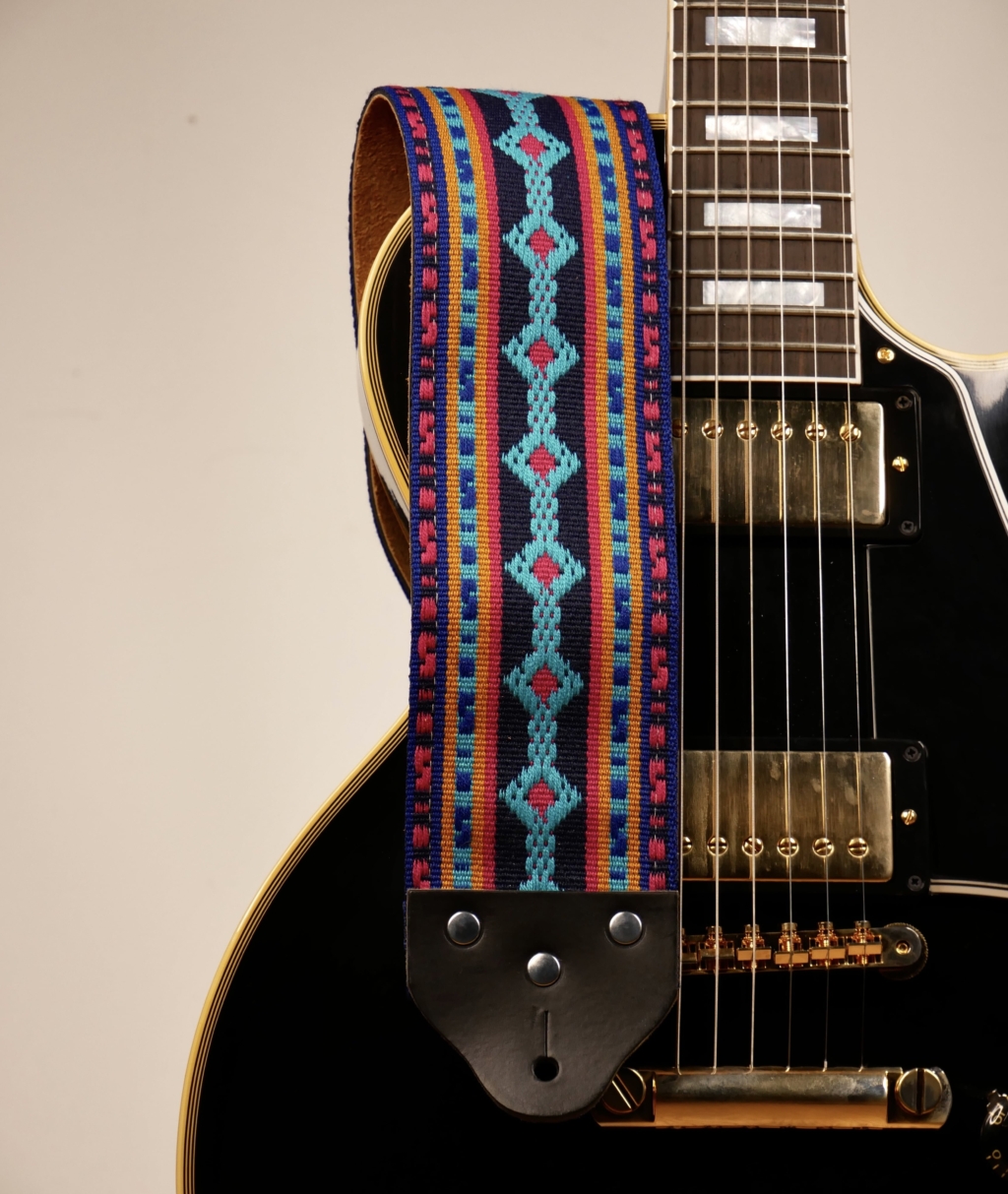 Tom'S Vintage Straps - Custom Wide 3&Quot; Purple 'Diamonds' Guitar/Bass Hippie Strap 1 Tom'S Vintage Straps