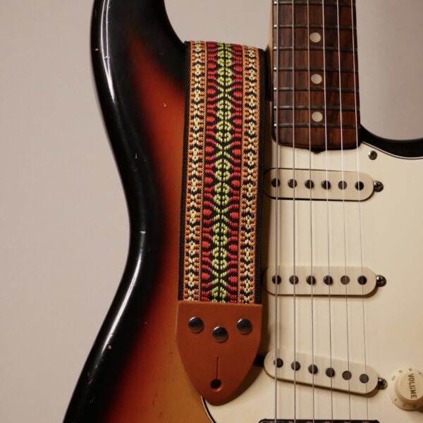 Tom'S Vintage Straps - Orange 'Maco' Guitar/Bass Hippie Strap 1 Tom'S Vintage Straps